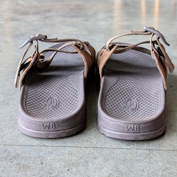 Chaco Lowdown Leather Slide Sandals Brown Women's size 8 - Picture 4 of 13
